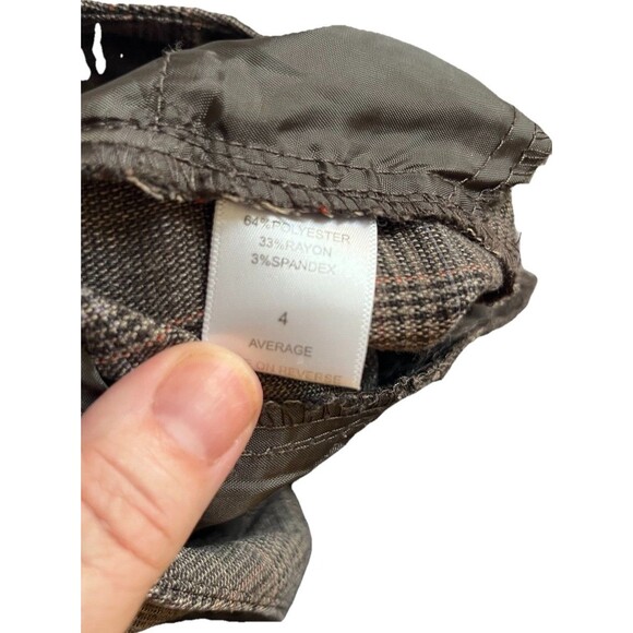 Plaid Bootcut Trouser Pants Size 4 Brown Twee Classic Preppy - Picture 7 of 7